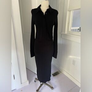 Helmut Lang Black Long Sleeve Dress